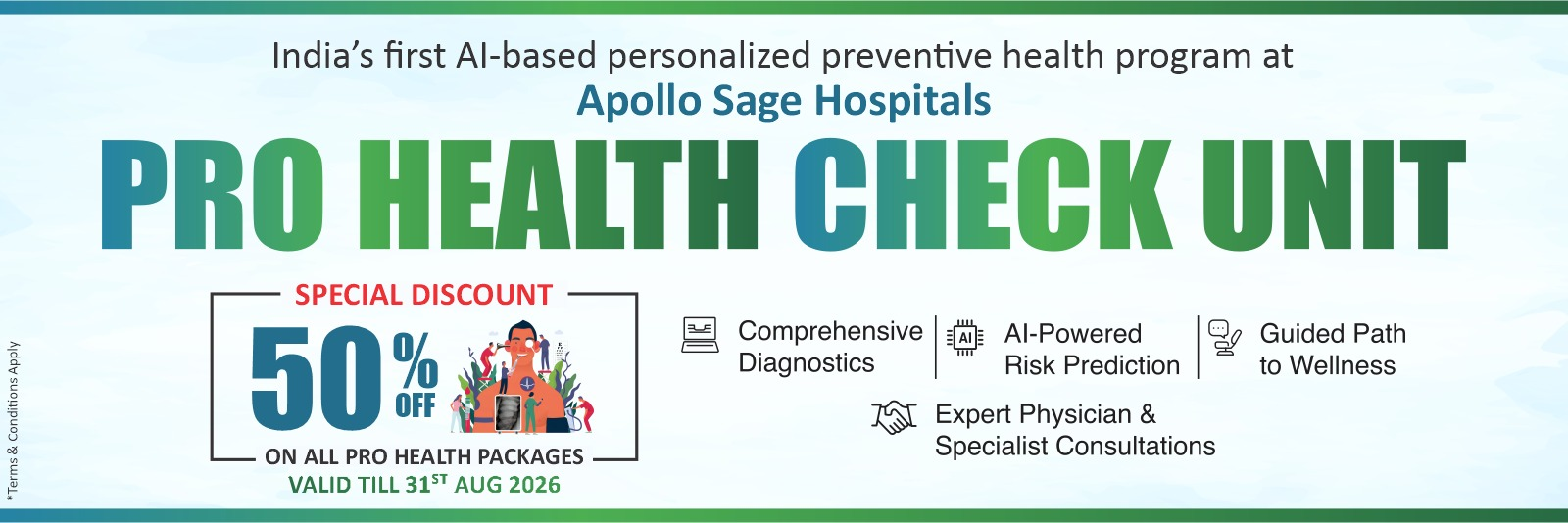 50% Off on Pro Health Check At Apollo Sage Hospital