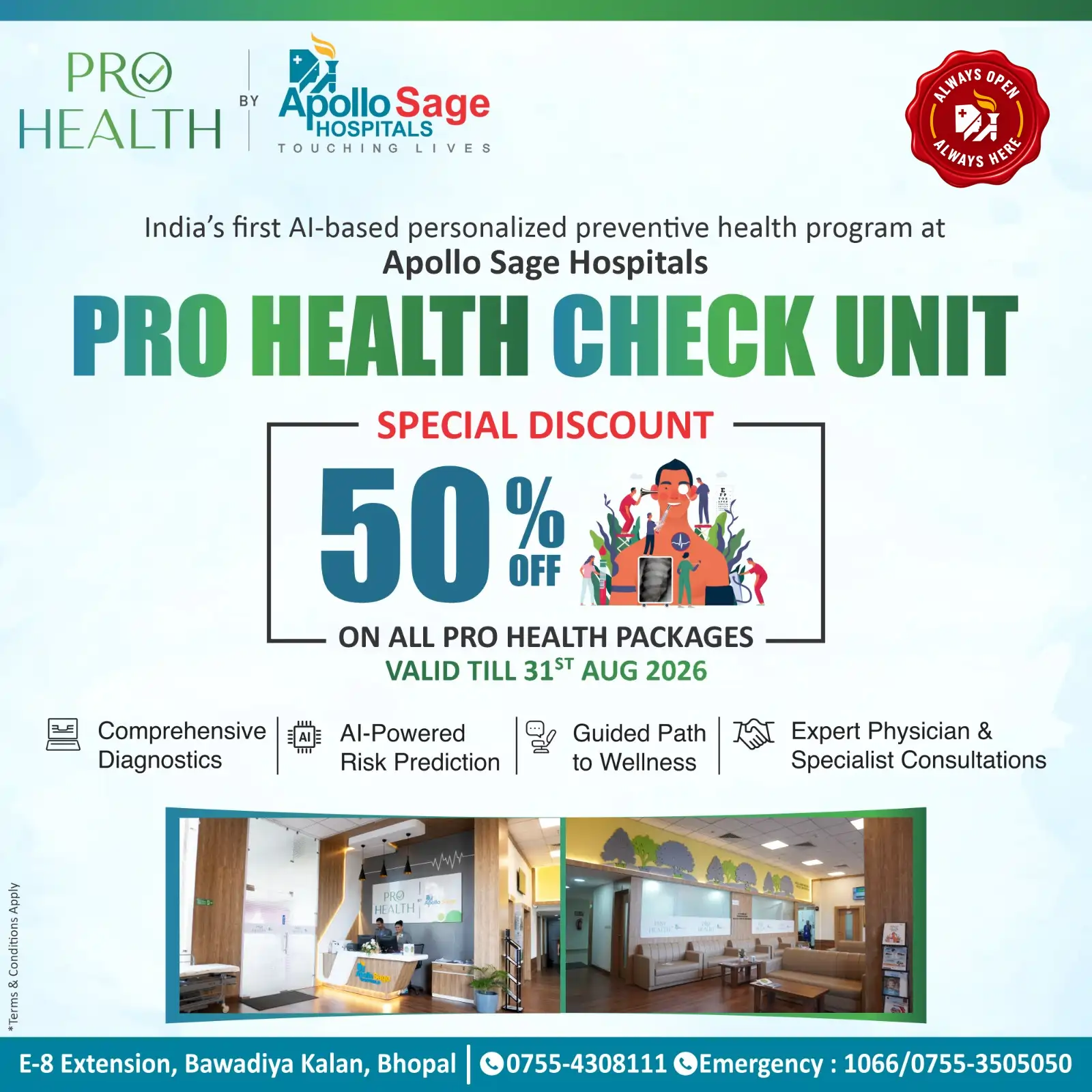 50% Off Pro Health Check at Apollo Sage Hospital