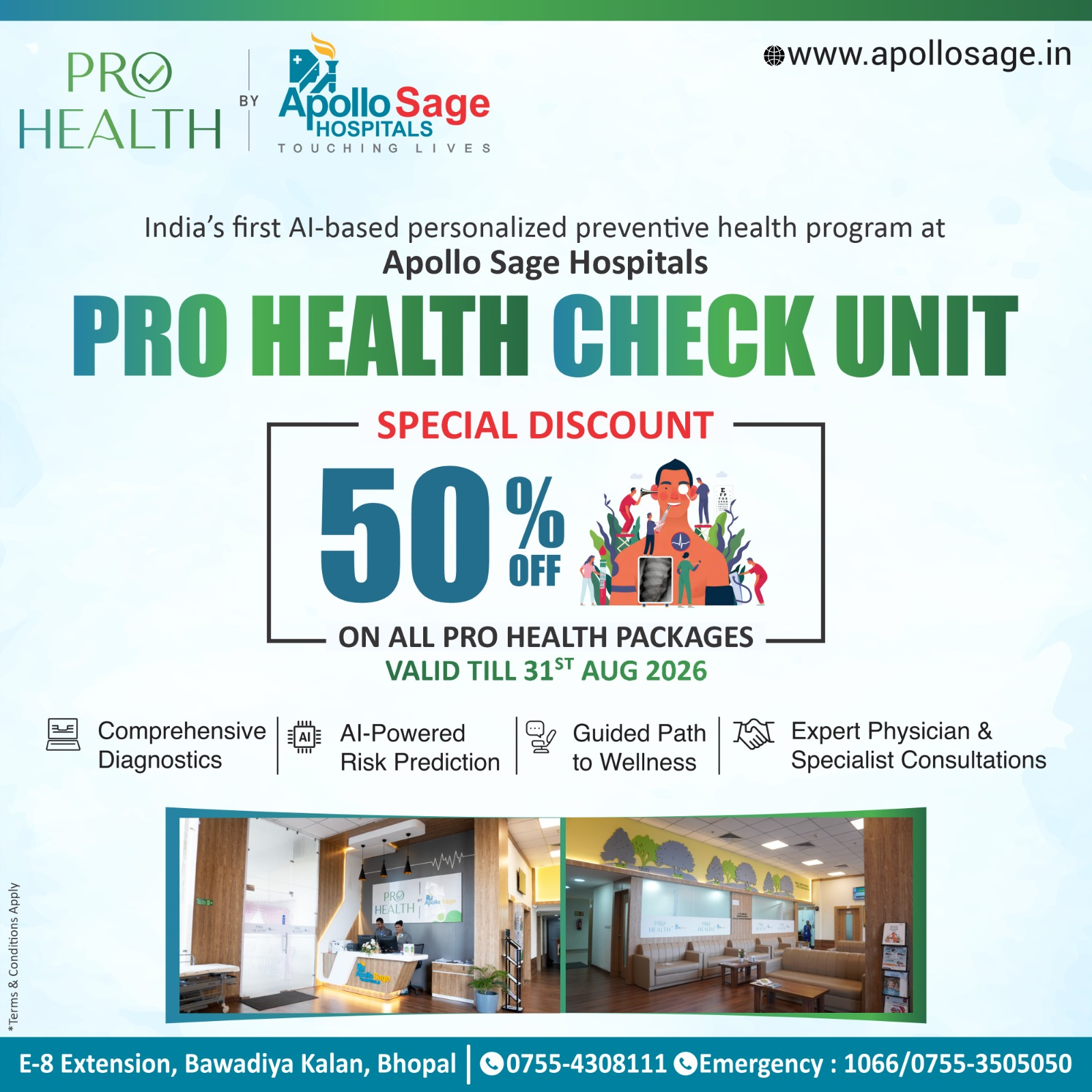 50% Off Pro Health Check at Apollo Sage Hospital