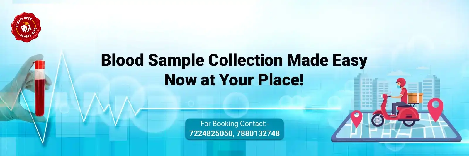 Blood sample collection at Apollo Sage Hospital